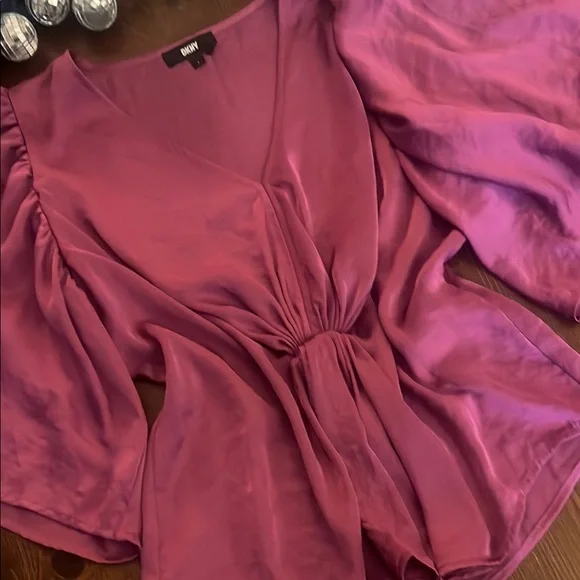 DKNY Women's Magenta Blouse - Picture 3 of 10